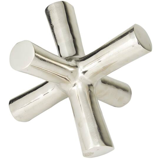 10.5" Silver Aluminum Jack Abstract Sculpture